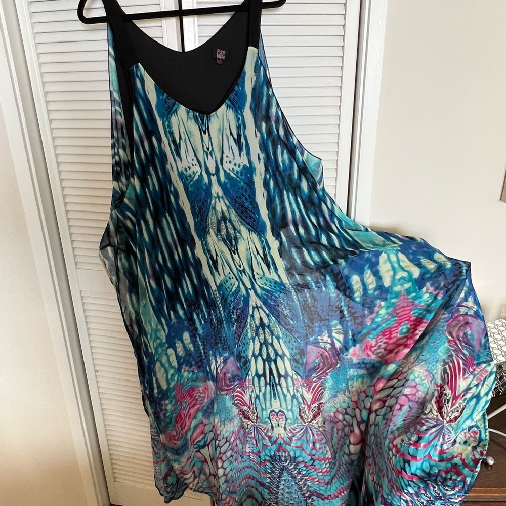 Maxi Kaftan Watercolor Dress Size L